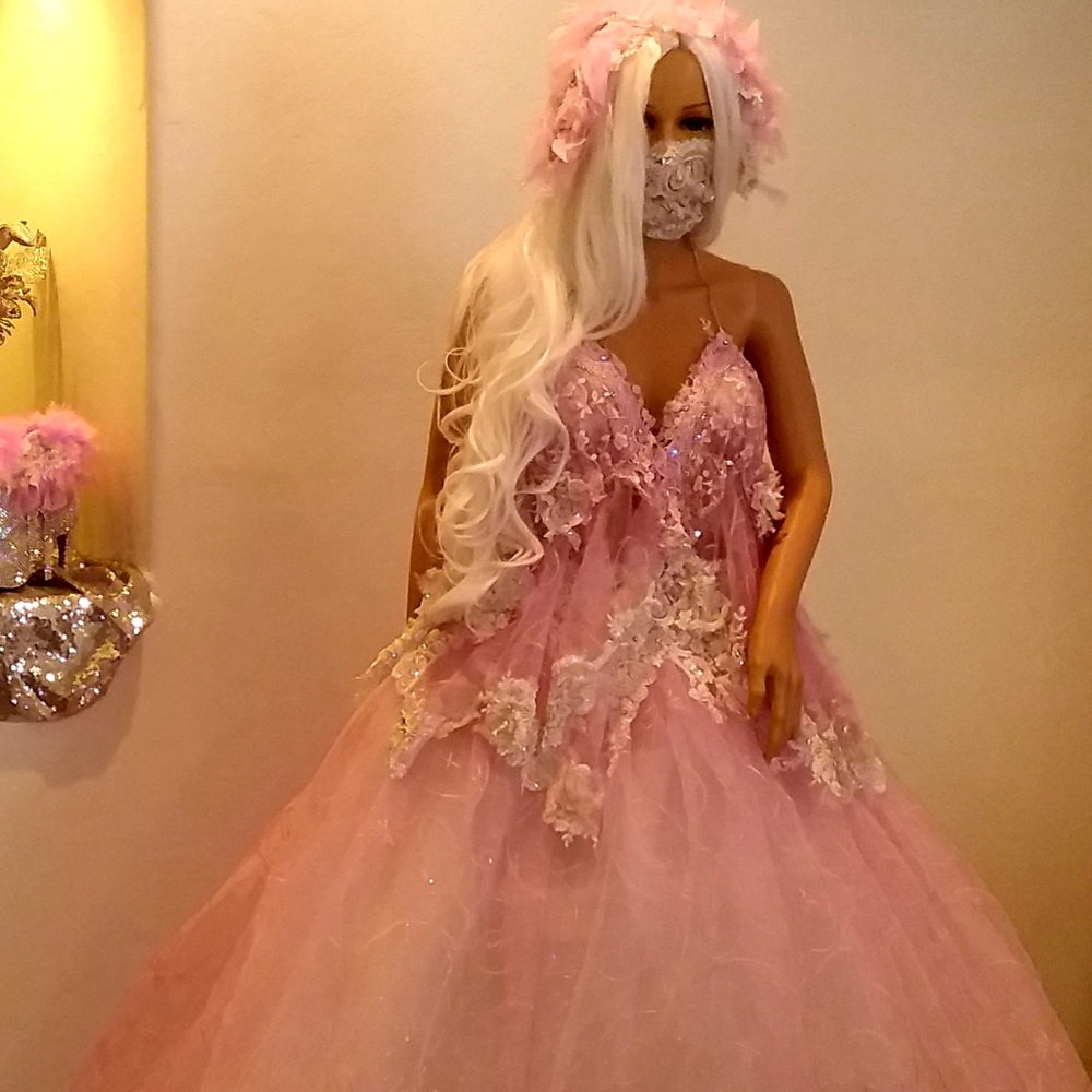 GRETA Organza Beaded Lace Wedding Ballgown Set